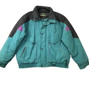 Vintage Field & Stream Women's Insulated Puffer Bomber Jacket Coat Green Size 2X